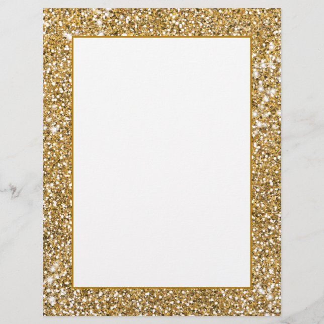 Nep goudgele glittertextuur uitziend grafisch ontw briefhoofd (Voorkant)