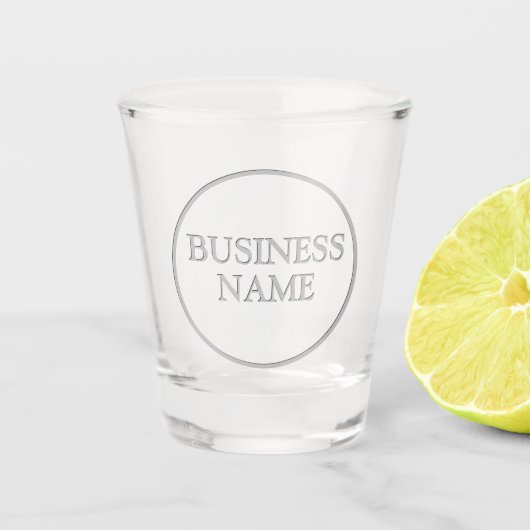 Nep Gravure Lettertype Balk Bedrijfsnaam Shot Glas (Voorkant)