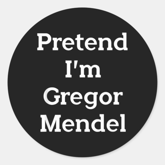 Nep Gregor Mendel Kostuum Grappig Halloween Ronde Sticker (Voorkant)