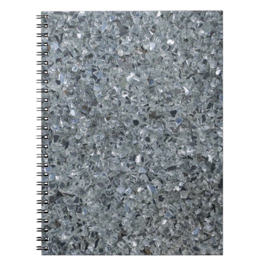 Nep Grijs Glitter Glas Notitieboek (Voorkant)
