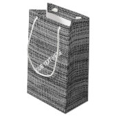 Nep grijs stof cadeautas met aangepaste tekst naam (Achterkant Gekanteld)