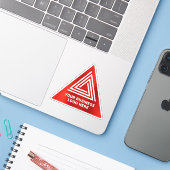 Nep helderrood folie driehoekig logo sticker (Laptop met iPhone)