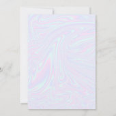 Nep holografisch effect textuur blauw save the date (Achterkant)