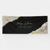 Nep holografisch goud glitter spandoek (Horizontaal)
