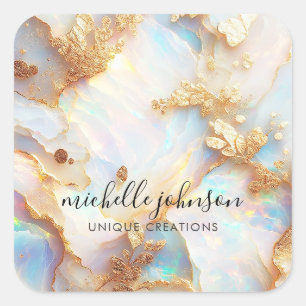 Nep holografisch iriserend opaal kristal creatief vierkante sticker