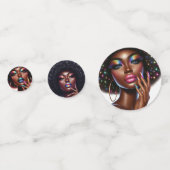 Nep holografisch melanine chic Afro-schoonheid Confetti (Voorkanten)
