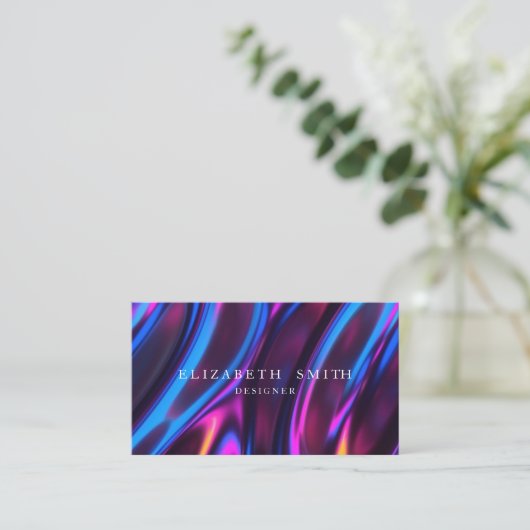 Nep holografisch neon professioneel visitekaartje (Staand voorkant)