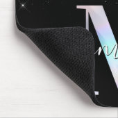 Nep holografische glitters iriserende monogram M Muismat (Hoek)