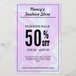 Nep holografische iriserende eenhoorn huid textuur flyer