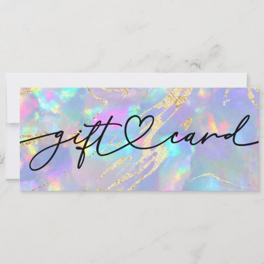 nep holografische opal achtergrond cadeaubon (Voorkant)