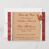 Nep hout, Bladeren, Hart, Tarwe FOTO Bewaar Datum Save The Date (Achterkant)