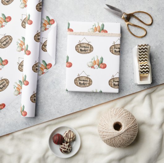 Nep hout boerenmarkt bord cadeaupapier (Crafts)