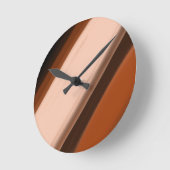 Nep Hout Fancy Gestreepte  Ronde Klok (Hoek)