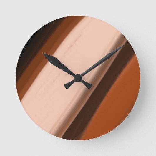 Nep Hout Fancy Gestreepte  Ronde Klok (Voorkant)
