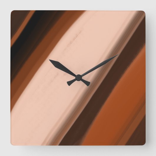 Nep Hout Fancy Gestreepte Vierkante Klok (Voorkant)