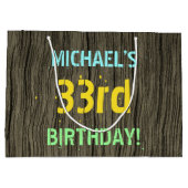 Nep Hout, Geschilderde Tekst Uiterlijk, 33e Verjaa Groot Cadeauzakje (Achterkant)