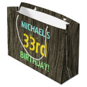 Nep Hout, Geschilderde Tekst Uiterlijk, 33e Verjaa Groot Cadeauzakje (Achterkant Gekanteld)