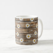 Nep Hout Madeliefje Bloem Koffiemok (Voorkant rechts)