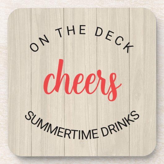 Nep Houten Deck Cheers Bier Onderzetter (Voorkant)