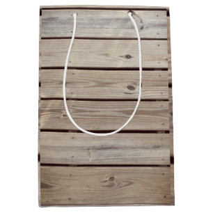 Nep-houten planken medium cadeauzakje