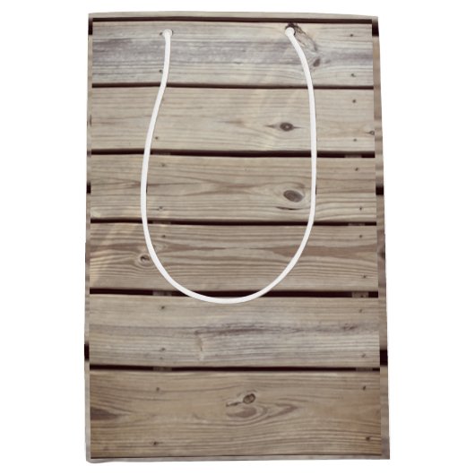 Nep-houten planken medium cadeauzakje (Voorkant)