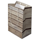 Nep-houten planken medium cadeauzakje (Achterkant Gekanteld)