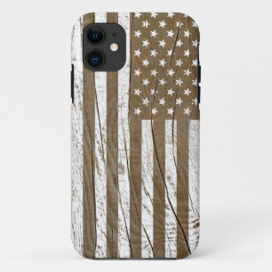 Nep Houtnerf Grunge Amerikaanse Vlag Case-Mate iPhone Case