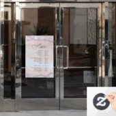 Nep Iridescent Roze Glitter Folie Diensten Menu Raamsticker (Kantoordeur)