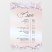 Nep Iridescent Roze Glitter Folie Diensten Menu Raamsticker (Vel)