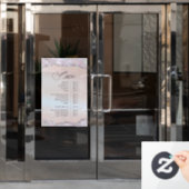 Nep Iriserende Roze Glitter Folie Diensten Menu Raamsticker (Kantoordeur)