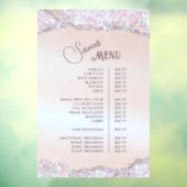 Nep Iriserende Roze Glitter Folie Diensten Menu Raamsticker (Vel 3)