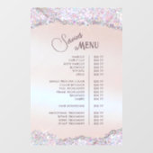 Nep Iriserende Roze Glitter Folie Diensten Menu Raamsticker (Vel)