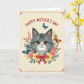 Nep Kat Moederdagkaart Kaart (Gele Bloem)
