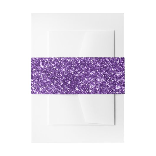 Nep koninklijk paarse glitters uitnodigingen wikkel (Voorkant Voorbeeld)