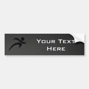 Nep koolstofvezel; Hardlopen Bumpersticker
