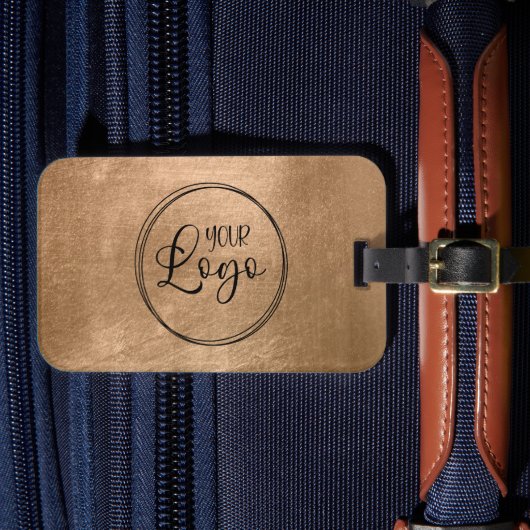 Nep Koper Goud Folie Uw Logo Bagagelabel (Voorkant Insitu 4)