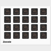 Nep koper Liefde en Dankbaarheid Script met Zwarte Vierkante Sticker (Vel)