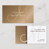 Nep koper monogram visitekaartje (Voorkant / Achterkant)