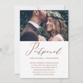 Nep koperen huwelijksuitstel nieuwe datum foto aankondiging (Voorkant)