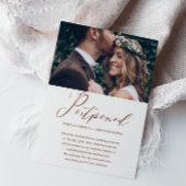 Nep koperen huwelijksuitstel nieuwe datum foto aankondiging