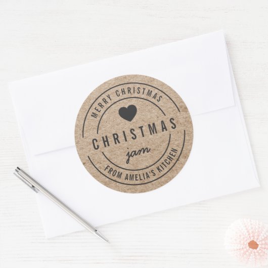 Nep Kraft Kerstjam Keuken Prettig Kerstfeest Ronde Sticker (Envelop)