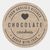 Nep-Kraft van de Keuken Gebakken met Liefde Ronde Sticker (Voorkant)