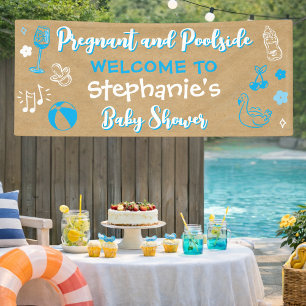 Nep-Kraftpapier Zwembad Zomer Baby Shower Spandoek