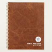 Nep leer aangepaste logo naam titel afspraak planner (Voorkant)