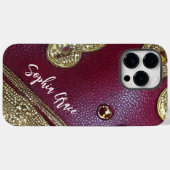 Nep leer abstract minimalistisch | Aangepaste naam Case-Mate iPhone Case (Achterkant (horizontaal))