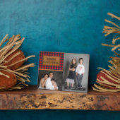 Nep leer Buffalo ruit Kerst foto collage Fotoplaat (Zijkant)