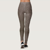 Nep leer Chocolade Mocha Textured  Leggings (Achterkant)
