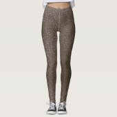 Nep leer Chocolade Mocha Textured  Leggings (Voorkant)