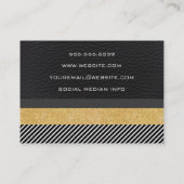 Nep leer glitters en strepen visitekaartje (Achterkant)