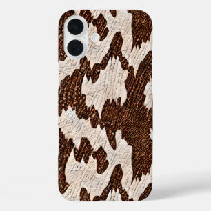 Nep leer tegelpatroon Western iPhone 16 Plus Hoesje